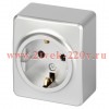 Розетка Эксперт 11-2203-03 2P+E Schuko IP20 16А-250В ОУ алюм. Эра Б0063020